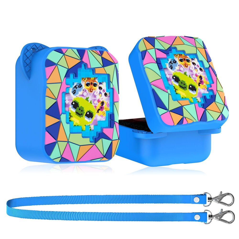 SKRVGOJFG Silicone Case for Bitzee Magicals Interactive Toy, Protective Sleeve 2 in 1 Cover + Lanyard for Bitzee Magicals Interactive Toy Electronic Pets Accessories - Blue