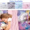 Custom Toddler Girls Sleeping Bag Nap Mat for Daycare, Mermaid Kids Sleeping Bag with Pillow & Blanket for Preschool Kindergarten, Personalized Name Easy Carry Napsack Purple Pearl view 2