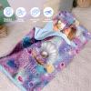 Custom Toddler Girls Sleeping Bag Nap Mat for Daycare, Mermaid Kids Sleeping Bag with Pillow & Blanket for Preschool Kindergarten, Personalized Name Easy Carry Napsack Purple Pearl view 3
