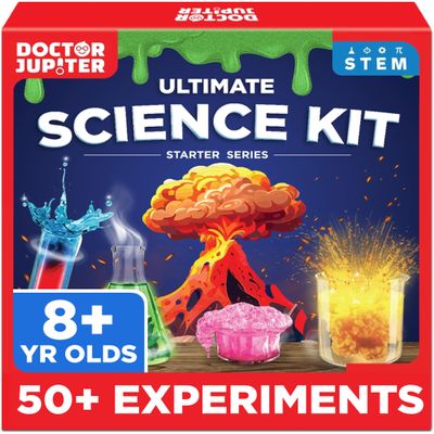 Doctor Jupiter Ultimate Science Kit, Chemistry Set for Kids Ages 8-10-12-14 | Birthday Gift Ideas for Boys & Girls 8,9,10+ Years Old | STEM Toy with 50+ Experiments | Learning & Educational Projects
