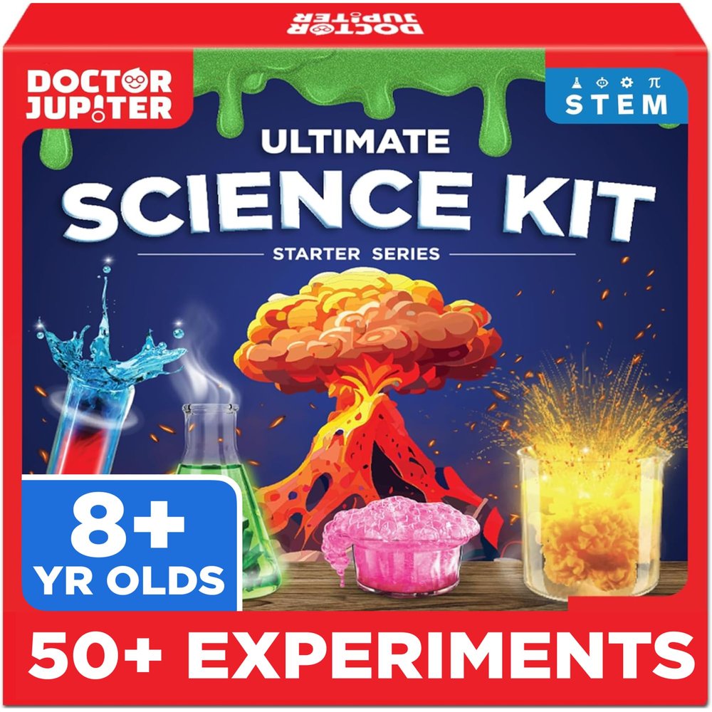 Doctor Jupiter Ultimate Science Kit, Chemistry Set for Kids Ages 8-10-12-14 | Birthday Gift Ideas for Boys & Girls 8,9,10+ Years Old | STEM Toy with 50+ Experiments | Learning & Educational Projects