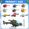 16 Pack Diecast Helicopters Toy Small Helicopters Model Police Fire Engineering Military Helicopters for Kids Birthday Children's Day Party Gifts Classroom Rewards view 2
