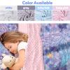 Personalized Toddler Girls Sleeping Bag Nap Mat for Daycare, Mermaid Kids Sleeping Bag with Pillow & Blanket for Preschool Kindergarten, Custom Name Easy Carry Napsack Purple 5 view 2