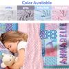Custom Toddler Girls Nap Mat Sleeping Bag for Daycare, Mermaid Kids Sleeping Bag with Pillow & Blanket for Preschool Kindergarten, Personalized Name Easy Carry Blue Pink view 2