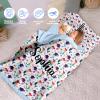 Personalized Toddler Girls Sleeping Bag Nap Mat for Daycare, Mermaid Kids Sleeping Bag with Pillow & Blanket for Preschool Kindergarten, Custom Name Easy Carry Napsack White 2 view 3