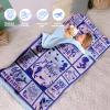 Custom Toddler Girls Nap Mat Sleeping Bag for Daycare, Mermaid Kids Sleeping Bag with Pillow & Blanket for Preschool Kindergarten, Personalized Name Easy Carry Nap Roll Purple view 3