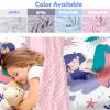Personalized Toddler Girls Sleeping Bag Nap Mat for Daycare, Mermaid Kids Sleeping Bag with Pillow & Blanket for Preschool Kindergarten, Custom Name Easy Carry Napsack White view 2