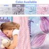 Personalized Toddler Girls Sleeping Bag Nap Mat for Daycare, Mermaid Kids Sleeping Bag with Pillow & Blanket for Preschool Kindergarten, Custom Name Napsack Pink Purple view 2