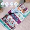 Personalized Toddler Girls Sleeping Bag Nap Mat for Daycare, Mermaid Kids Sleeping Bag with Pillow & Blanket for Preschool Kindergarten, Custom Name Easy Carry Napsack Purple 3 view 3
