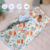 Personalized Toddler Girls Sleeping Bag Nap Mat for Daycare, Mermaid Kids Sleeping Bag with Pillow & Blanket for Preschool Kindergarten, Custom Name Easy Carry Napsack Orange view 3