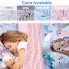 Personalized Toddler Girls Sleeping Bag Nap Mat for Daycare, Mermaid Kids Sleeping Bag with Pillow & Blanket for Preschool Kindergarten, Custom Name Easy Carry Napsack Blue 2 view 2