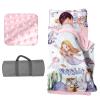 Personalized Toddler Girls Sleeping Bag Nap Mat for Daycare, Mermaid Kids Sleeping Bag with Pillow & Blanket for Preschool Kindergarten, Custom Name Easy Carry Napsack White 3 view 1