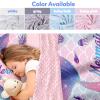 Custom Toddler Girls Sleeping Bag Nap Mat for Daycare, Mermaid Kids Sleeping Bag with Pillow & Blanket for Preschool Kindergarten, Personalized Name Napsack Purple Pink 2 view 2
