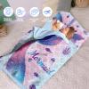 Custom Toddler Girls Sleeping Bag Nap Mat for Daycare, Mermaid Kids Sleeping Bag with Pillow & Blanket for Preschool Kindergarten, Personalized Name Napsack Purple Pink 2 view 3