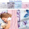 Custom Toddler Girls Nap Mat Sleeping Bag for Daycare, Mermaid Kids Sleeping Bag with Pillow & Blanket for Preschool Kindergarten, Personalized Name Easy Carry Napsack Blue Purple view 2