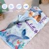 Custom Toddler Girls Nap Mat Sleeping Bag for Daycare, Mermaid Kids Sleeping Bag with Pillow & Blanket for Preschool Kindergarten, Personalized Name Easy Carry Napsack Blue Purple view 3