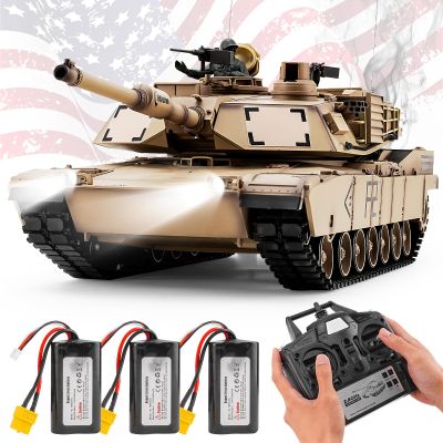 BESTYMXY RC Tanks US M1A2 Abrams Army Tank 1:16, 2.4ghz M1A2 Abrams Main Battle Tank Model That Shots, Remote Control Tank Vehicles with 3 Batteries, Sound & Light for Ages 14+