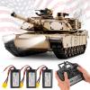 BESTYMXY RC Tanks US M1A2 Abrams Army Tank 1:16, 2.4ghz M1A2 Abrams Main Battle Tank Model That Shots, Remote Control Tank Vehicles with 3 Batteries, Sound & Light for Ages 14+ view 1
