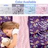 Personalized Toddler Girls Sleeping Bag Nap Mat for Daycare, Mermaid Kids Sleeping Bag with Pillow & Blanket for Preschool Kindergarten, Custom Name Easy Carry Napsack Purple 2 view 2