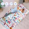 Custom Toddler Girls Nap Mat Sleeping Bag for Daycare, Mermaid Kids Sleeping Bag with Pillow & Blanket for Preschool Kindergarten, Easy Carry Personalized Name Monogrammed Nap Roll Pink view 3