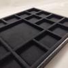 Antique Coin Tray in High Quality Velvet  Numismatic Display Stand (Black Wood) view 2