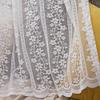 HooHero White Fine Weaving Lace Flower Curtain Coffee Curtain Living Kids Nursery Room 50 Wide Sheer Curtains Home Decoration Voile Window Cutain view 1