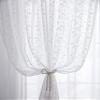 HooHero White Fine Weaving Lace Flower Curtain Coffee Curtain Living Kids Nursery Room 50 Wide Sheer Curtains Home Decoration Voile Window Cutain view 3