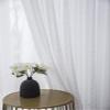 HooHero White White Lace Tricot Double Row Leaves Living Kids Nursery Room 50 Wide Sheer Curtains Home Decoration Voile Window Cutain view 2