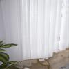 HooHero White White Lace Tricot Double Row Leaves Living Kids Nursery Room 50 Wide Sheer Curtains Home Decoration Voile Window Cutain view 4