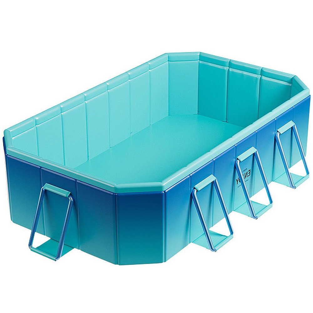Foldable Dog Pool, Kids' and Adults' Outdoor Swimming Pool, Large Kiddie Pool Hard Plastic Shell Portable Pool(8.5 * 5.4 * 1.8FT)