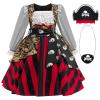 Girls Pirate Costume Buccaneer Princess Dress Up for Kids with Accessories Halloween Cosplay Party Outfit view 1