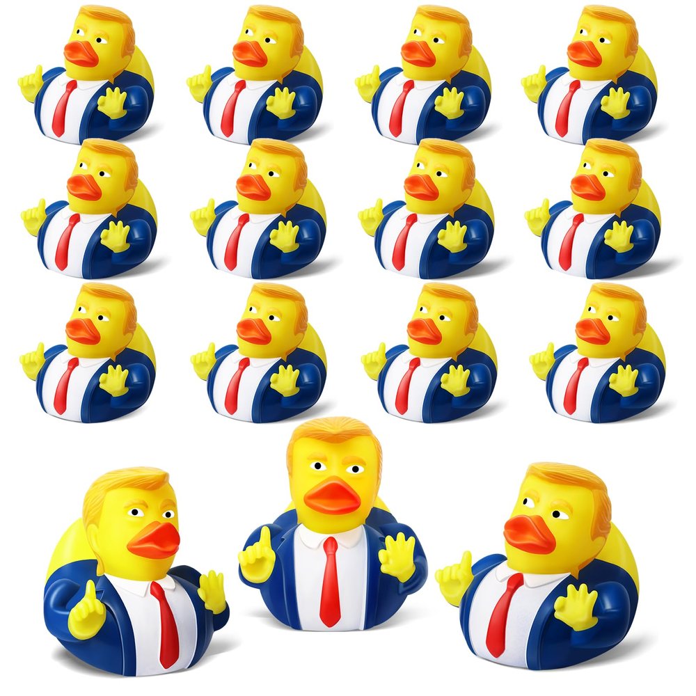 24 Pcs President Rubber Ducks, Funny Duckies, President Memorial and Patriotic Theme Baby Bath Toy, Ducking Game Gifts for Kids Adults, Car Dashboard Decorations, Valentines Day Gifts for Kids