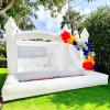 Adults lnflatable White Bounce House for Kids, Commercial 100% PVC 15FT Large Bounce House Castle Outdoor, w/Slide & Ball Pit, Wedding Birthday Party Decorations(950W Blower) view 2