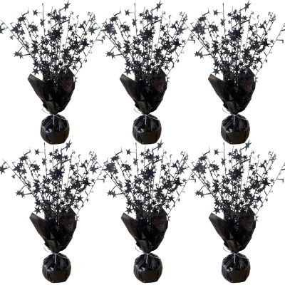 FUBININA 6 Pack Halloween Table Centerpieces Party Table Decoration Metallic Foil Spray Centerpiece Star Black Decor Indoor for Birthday Wedding Anniversary Graduation Holiday Party Supplies