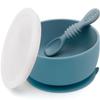 SAMiGO Silicone Baby Bowl and Spoon Set with Suction and Lid, First Stage Self Feeding Essentials, Food Bowl for 6+ Months view 1