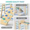 Upgraded Indoor Playground 9-in-1 Jungle Gym Kids Climbing Toys, Montessori Philosophy Waldorf Style Wooden Climber Playset with Slide, Swing, Monkey Bars, Upright/Rope Ladder, Climb Net, Blue view 4