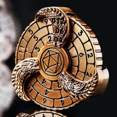 7-in-1 Spinner DND Dice Set, Rotate Metal Rotate Dungeons and Dragons DND Compass Dice, Cool RPG Role Playing Table Game Dice(Gold)