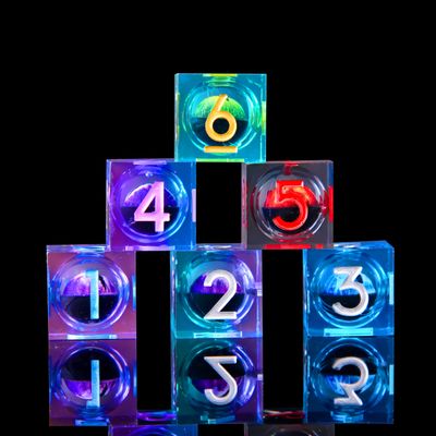 6 Pcs D6 DND Dice Dragon Eye 18mm Liquid Core 6 Sided Dice,Colored Dice Set Resin Sharp Edge D&D for Dungeons and Dragons, RPG, Board Games