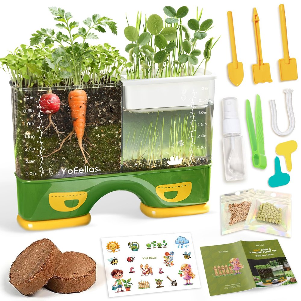 Root Viewer Science Kit for Kids Grow Your Own Plant STEM Toy & Gardening Kit for Ages 6-12 Educational Gift for Boys & Girls with Soil, Hydroponics, Journal & Stickers