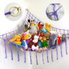ABBY BABY Large Stuffed Animal Hammock Corner - Stuffed Animal Storage - 100% Natural Cotton Macrame Stuffed Animal Net - Stuff Animal Organizer - Net For Stuffed Animals Corner Large - Purple view 1
