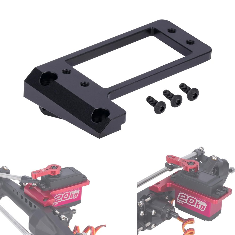 Capra Servo Mount 1/10, Aluminum Front Axle BAT F9 Servo Mount, Low Center of Gravity Capra Servo Mount for 1/10 RC Crawler Car VP Capra F9 DIY LCG Capra Upgrades (Black)