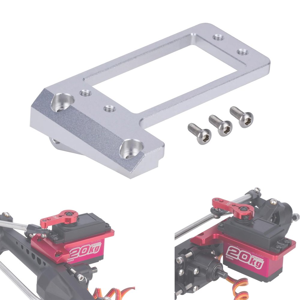 Capra Servo Mount 1/10, Aluminum Front Axle BAT F9 Servo Mount, Low Center of Gravity Capra Servo Mount for 1/10 RC Crawler Car VP Capra F9 DIY LCG Capra Upgrades (Silver)