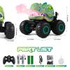 DYODYORC Remote Control Car, 2.4Ghz All Terrain Dinosaur Monster Truck Toys, RC Truck with Spay, Music, 3 Lighting Effects, Stunt Capable, Toy Gifts for Boys and Girls (Green) view 2