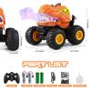 DYODYORC Remote Control Car, 2.4Ghz All Terrain Dinosaur Monster Truck Toys, RC Truck with Spay, Music, 3 Lighting Effects, Stunt Capable, Toy Gifts for Boys and Girls (Orange) view 2