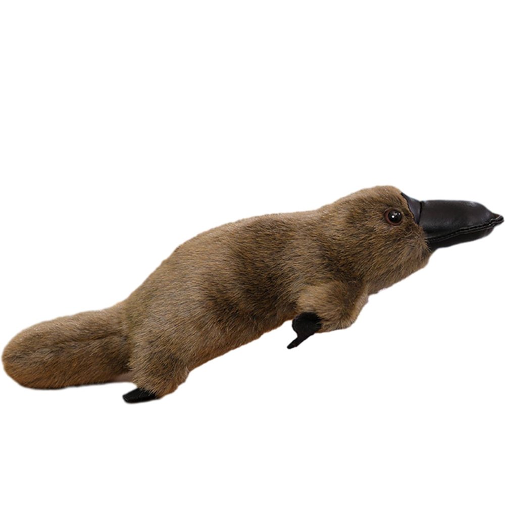12 Inch Fluffy Realistic Look Stuffed Platypus Soft Plush Figure Toys Kawaii Platypus Plushies Duckbill Gift for Kids and Lovers (Coffee)