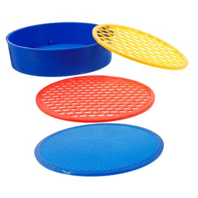 CAXUSD 1set Garden Soil Sifter Plastic Sifting Tool Interchangeable Mesh for Efficient Debris and Rock Removal Gardening and Composting Lightweight Handheld Design