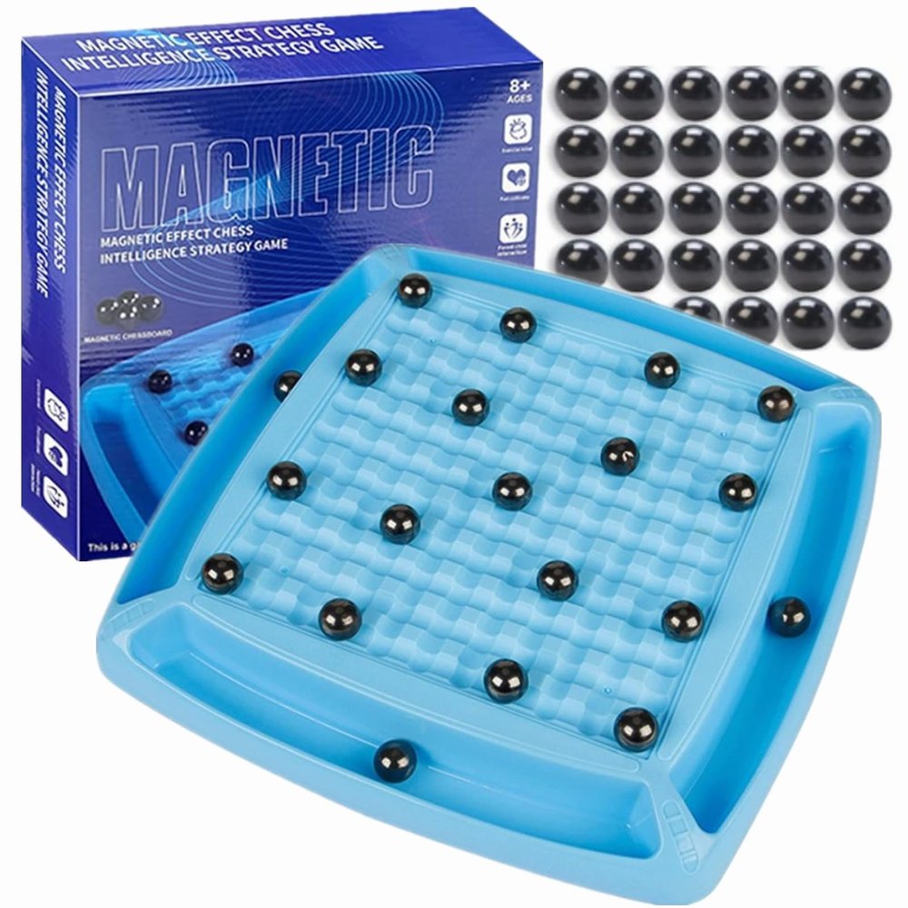 Magnetic Chess Game, Sank Magnetism Versus Chess, Fun Family Magnet Stone Board Game, with 40 Pcs Stones Magnetic Chess Board Game,Magnetic Game Gifts for Boys & Girls, 2-4 Players. (40 Pcs Magnets)