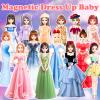 Magnetic Dress Up Dolls,Magnetic Doll Dress Up Kits Magnetic Paper Dolls Pretend Play Set for Girls Ages 4 Years Up Kids Travel Activities Road Trip Car Ride Interactive Learning Image (I Set) view 2