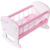 Baby Doll Crib Toy Wooden Bed Play Rocking Cradle for Dolls with Mattress Pillow & Blanket for 18 Doll view 1