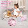 Baby Doll Crib Toy Wooden Bed Play Rocking Cradle for Dolls with Mattress Pillow & Blanket for 18 Doll view 2